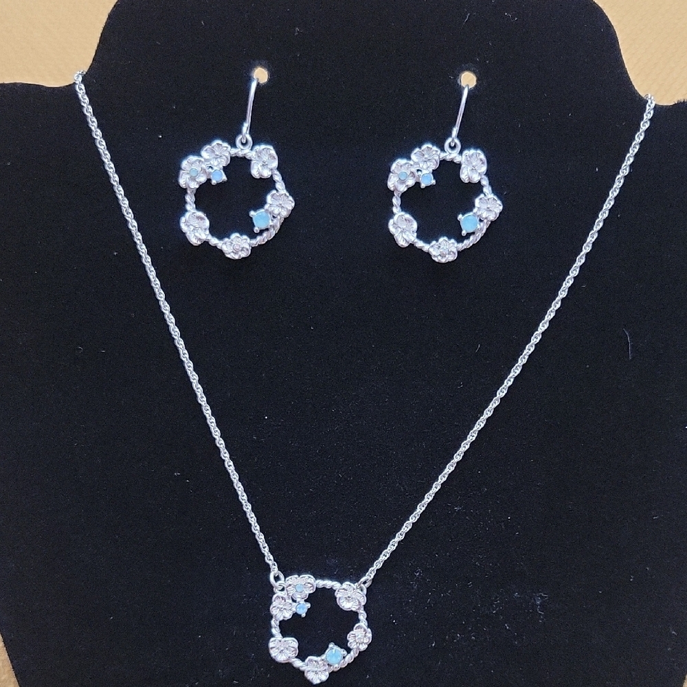 Elegant Silver Necklace and Earring Set
